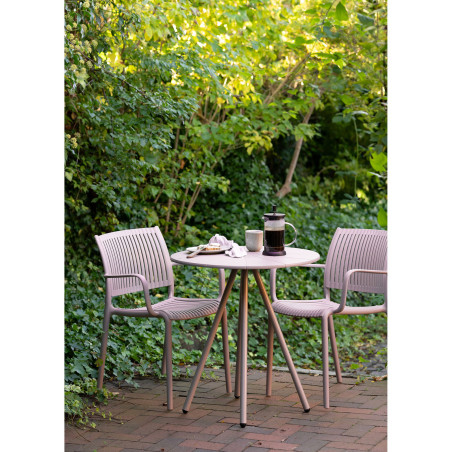 Stół metalowy okrągły Barletta Bistro 70cm taupe House Nordic