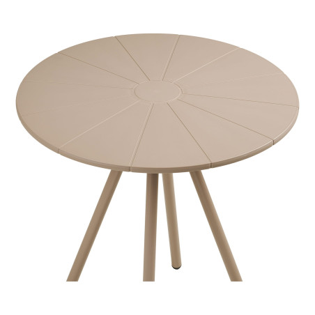 Stół metalowy okrągły Barletta Bistro 70cm taupe House Nordic