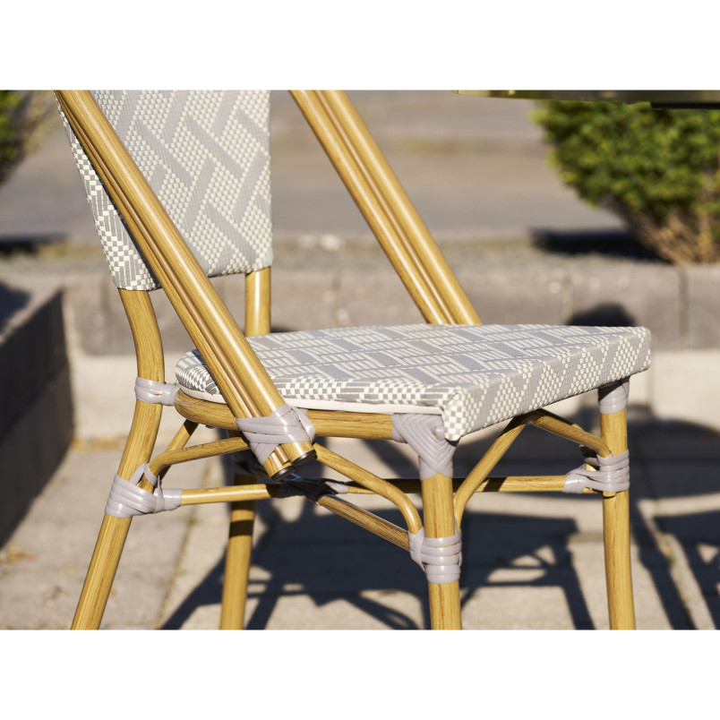 Krzesło ogrodowe Lauria biay / szary /rama imitująca bambus House Nordic