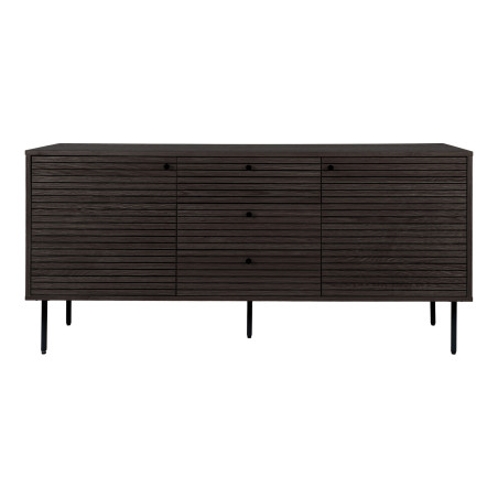 Komoda fornirowana 3 szuflady 2 szafki Kyoto 150x40cm dąb dymiony House Nordic