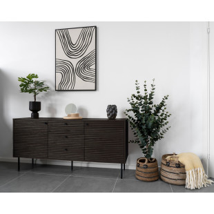 Komoda fornirowana 3 szuflady 2 szafki Kyoto 150x40cm dąb dymiony House Nordic