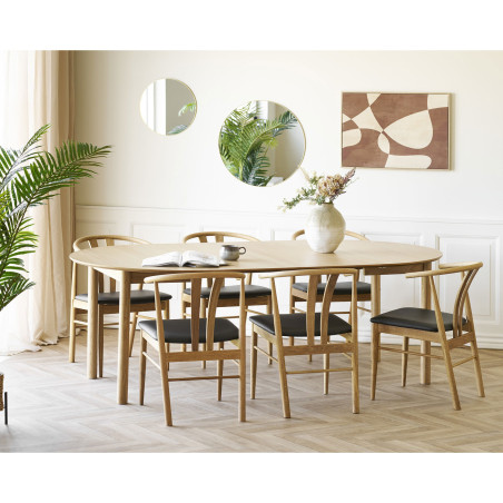 Stół okrągły rozkładany Bundaberg 120/120-220 cm fornir dębowy House Nordic