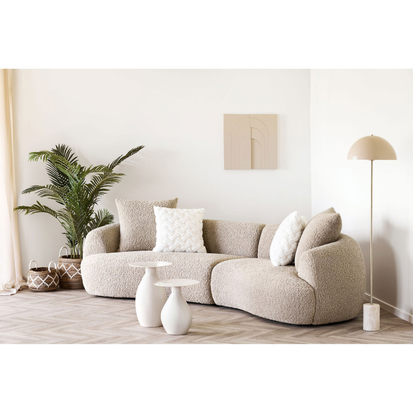 Stolik boczny okrągły Calais 36x40cm złamana biel House Nordic