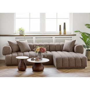 Stolik kawowy okrągły Heide 40cm drewno mango / marmur House Nordic