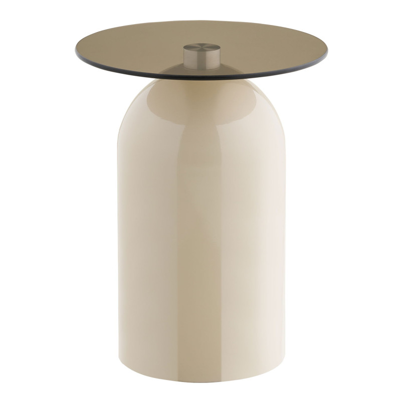 Stolik boczny szklany Ravello 40cm szare szkło / beż House Nordic