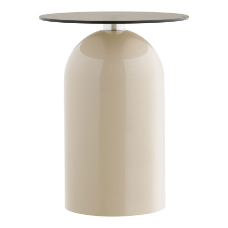 Stolik boczny szklany Ravello 40cm szare szkło / beż House Nordic