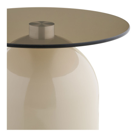 Stolik boczny szklany Ravello 40cm szare szkło / beż House Nordic