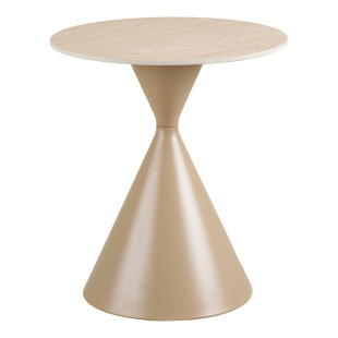 Stolik boczny ceramiczny na jednej nodze - klepsydra Annecy 50cm trawertyn / piaskowy House Nordic