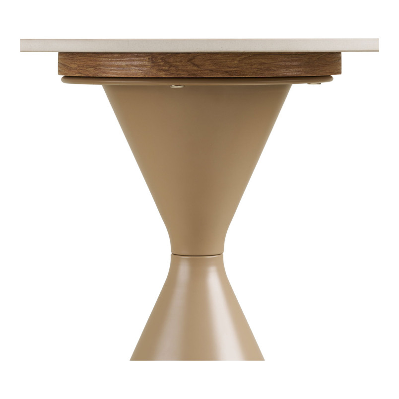 Stolik boczny ceramiczny na jednej nodze - klepsydra Annecy 50cm trawertyn / piaskowy House Nordic