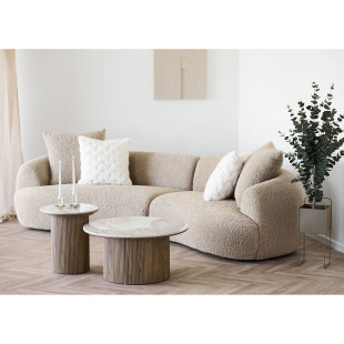 Stolik boczny z ceramicznym blatem na ryflowanej nodze Athens 80cm ceramika / brąz House Nordic