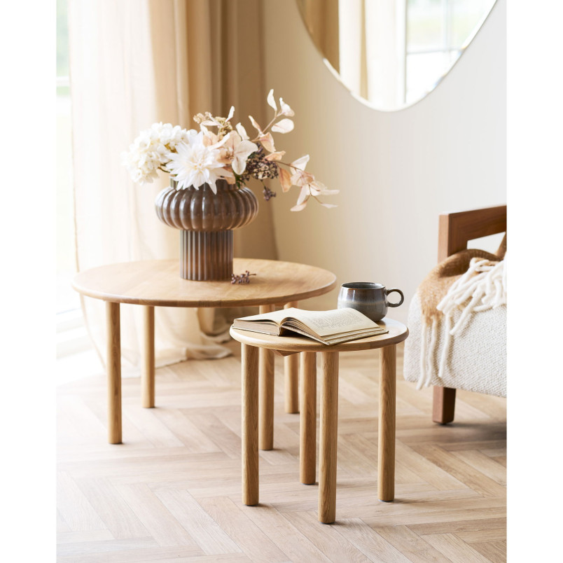 Stolik dębowy okrągły Jena 40cm House Nordic