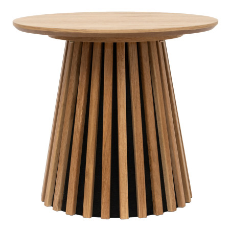 Stolik boczny fornirowany na podstawie z lameli Osaka 50x45cm dąb naturalny House Nordic