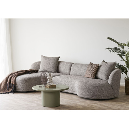 Stolik kawowy okrągły na kolumnowej nodze Nagano 80cm zielony House Nordic