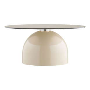 Stolik kawowy szklany Ravello 70cm szare szkło / beż House Nordic