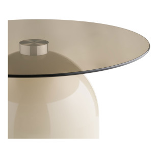 Stolik kawowy szklany Ravello 70cm szare szkło / beż House Nordic