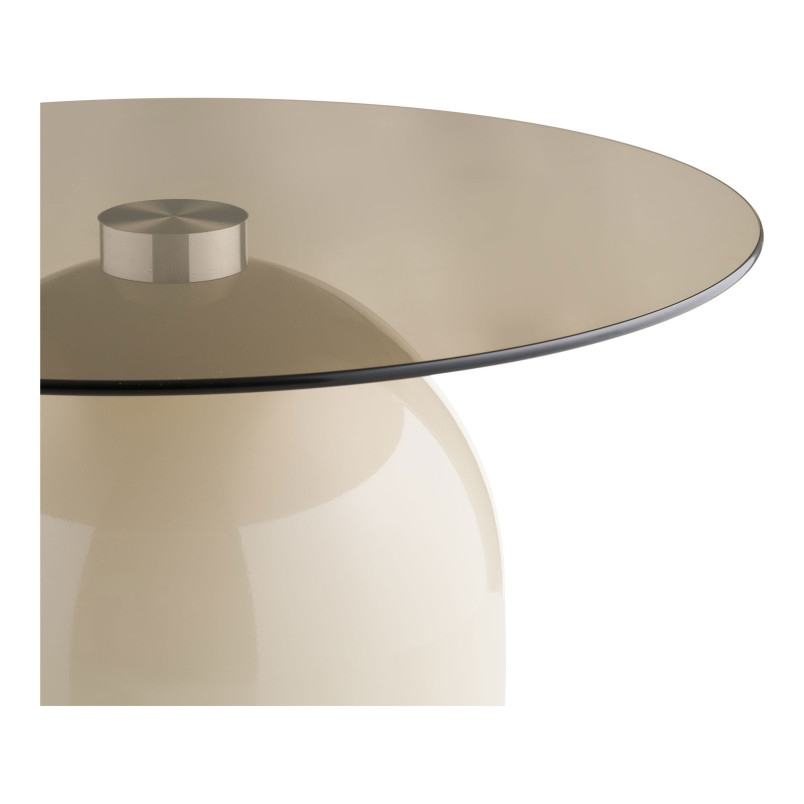 Stolik kawowy szklany Ravello 70cm szare szkło / beż House Nordic