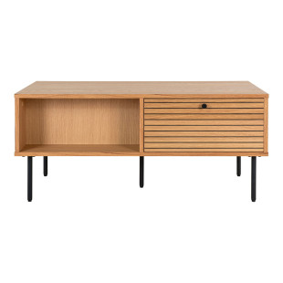 Stolik kawowy fornirowany z 2 szufladami Kyoto 100x50cm dąb naturalny House Nordic