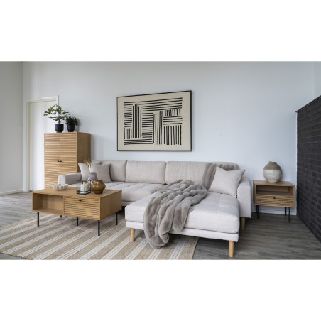 Stolik kawowy fornirowany z 2 szufladami Kyoto 100x50cm dąb naturalny House Nordic