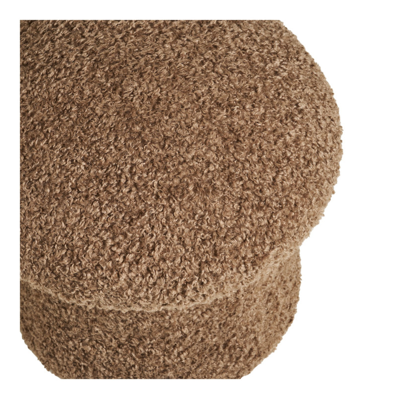 Pufa w kształcie grzybka Enna 45cm tkanina teddy brązowa House Nordic