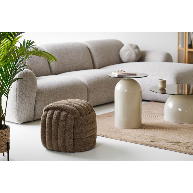 Pufa supełek Napier 48cm brązowa House Nordic