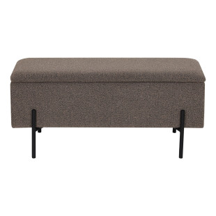 Ławka tapicerowana ze schowkiem Watford 95x36,5cm brązowa boucla House Nordic