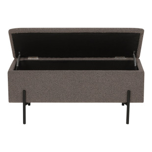 Ławka tapicerowana ze schowkiem Watford 95x36,5cm brązowa boucla House Nordic