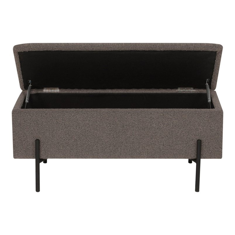 Ławka tapicerowana ze schowkiem Watford 95x36,5cm brązowa boucla House Nordic