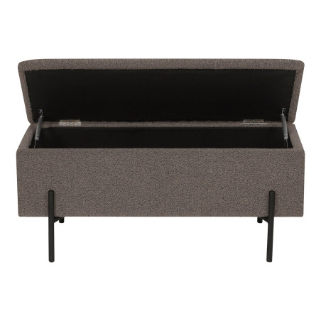 Ławka tapicerowana ze schowkiem Watford 95x36,5cm brązowa boucla House Nordic