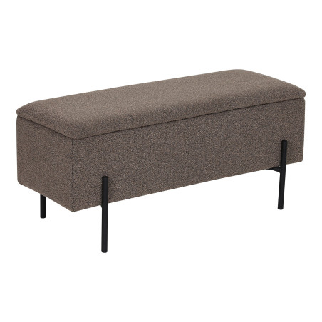 Ławka tapicerowana ze schowkiem Watford 95x36,5cm brązowa boucla House Nordic