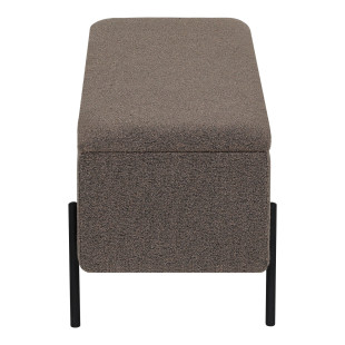 Ławka tapicerowana ze schowkiem Watford 95x36,5cm brązowa boucla House Nordic