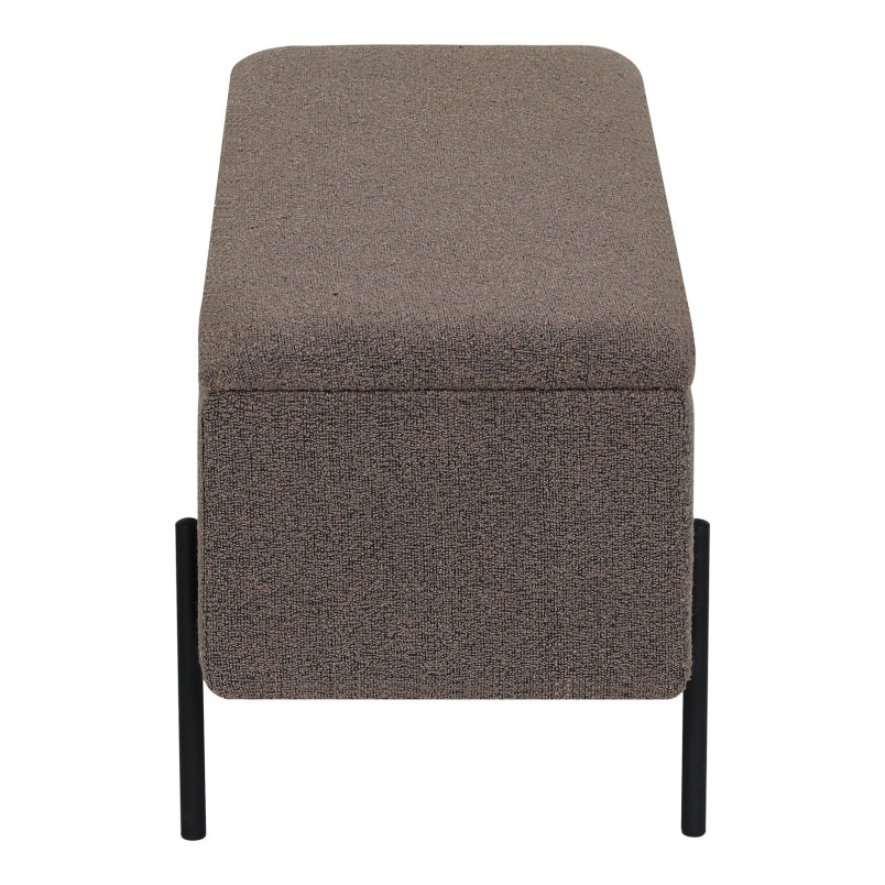 Ławka tapicerowana ze schowkiem Watford 95x36,5cm brązowa boucla House Nordic