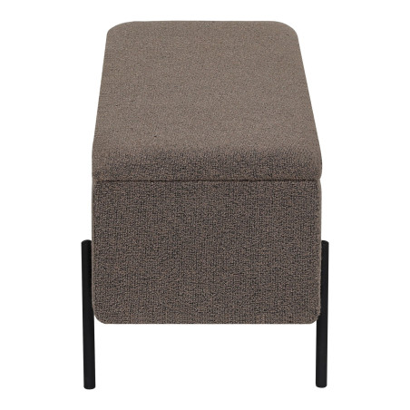 Ławka tapicerowana ze schowkiem Watford 95x36,5cm brązowa boucla House Nordic