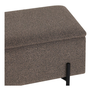 Ławka tapicerowana ze schowkiem Watford 95x36,5cm brązowa boucla House Nordic