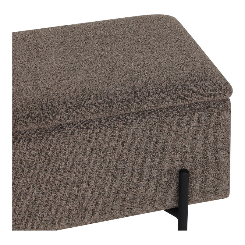 Ławka tapicerowana ze schowkiem Watford 95x36,5cm brązowa boucla House Nordic