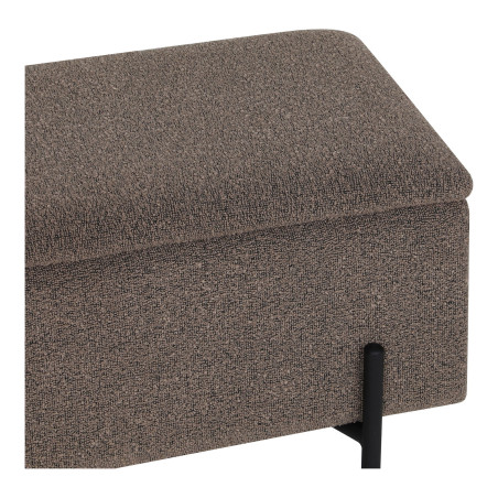 Ławka tapicerowana ze schowkiem Watford 95x36,5cm brązowa boucla House Nordic
