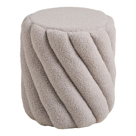 Pufa okrągła z przeszyciem Sana 38cm boucle szara House Nordic