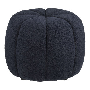 Pufa tapicerowana z przeszyciem Paisley 48cm granatowa House Nordic