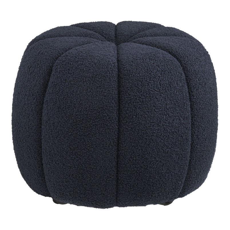 Pufa tapicerowana z przeszyciem Paisley 48cm granatowa House Nordic