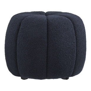 Pufa tapicerowana z przeszyciem Paisley 48cm granatowa House Nordic