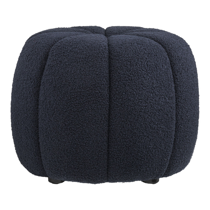 Pufa tapicerowana z przeszyciem Paisley 48cm granatowa House Nordic