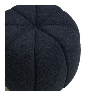 Pufa tapicerowana z przeszyciem Paisley 48cm granatowa House Nordic