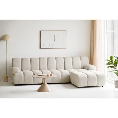 Sofa modułowa Taza 3,5-osobowa z pufem piaskowa, prawa House Nordic