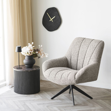 Fotel tapicerowany z funkcją obrotową Grandola szary / czarny House Nordic