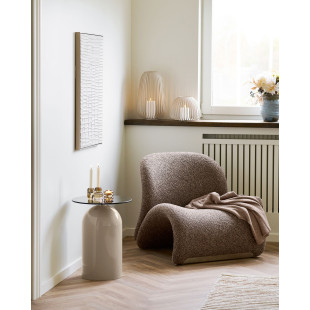Fotel designerski tapicerowany Sofia brązowy House Nordic