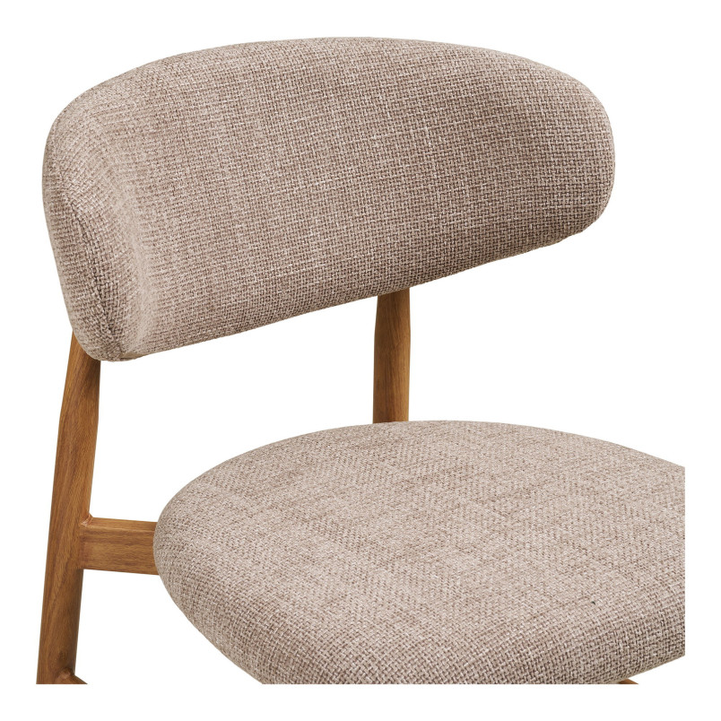 Krzesło barowe tapicerowane Levanto 65cm piaskowy / dąb House Nordic