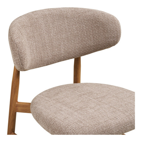 Krzesło barowe tapicerowane Levanto 65cm piaskowy / dąb House Nordic