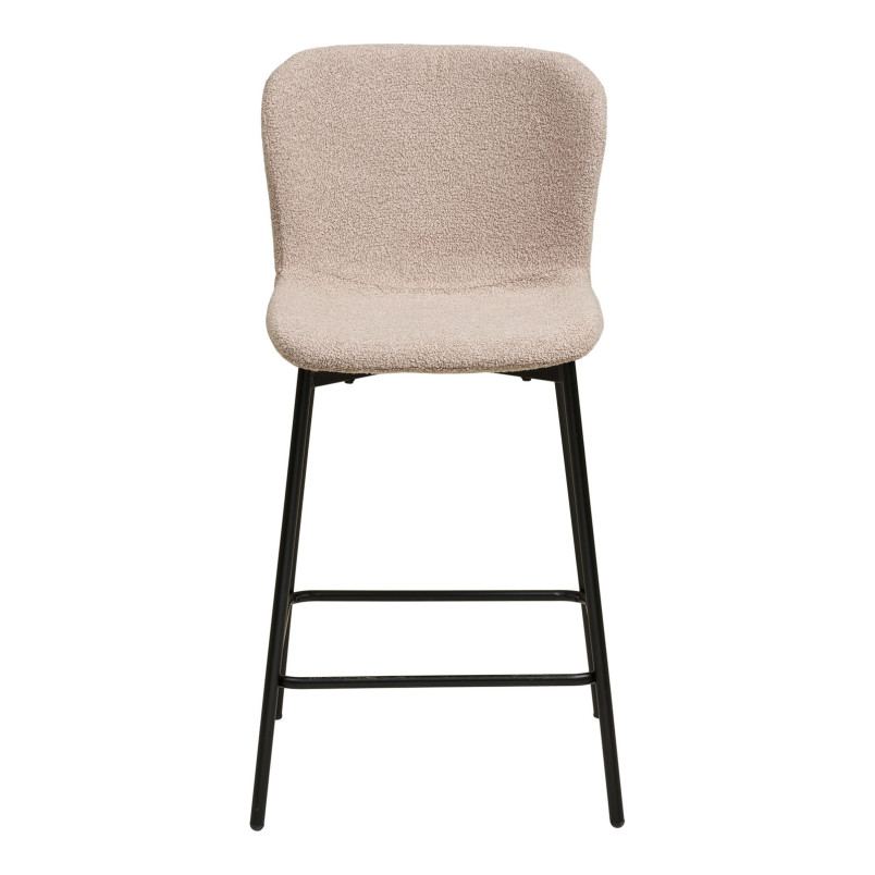 Krzesło barowe tapicerowane tkanina boucle Maceda 65cm beżowy / czarny House Nordic