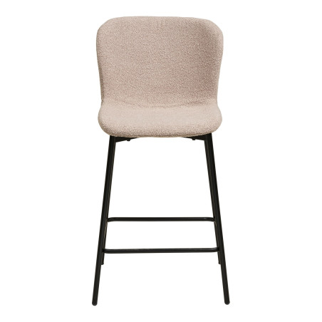 Krzesło barowe tapicerowane tkanina boucle Maceda 65cm beżowy / czarny House Nordic