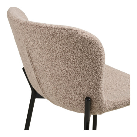 Krzesło barowe tapicerowane tkanina boucle Maceda 65cm beżowy / czarny House Nordic