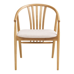 Krzesło drewniane z tapicerowanym siedziskiem Agustin dąb / piaskowy House Nordic